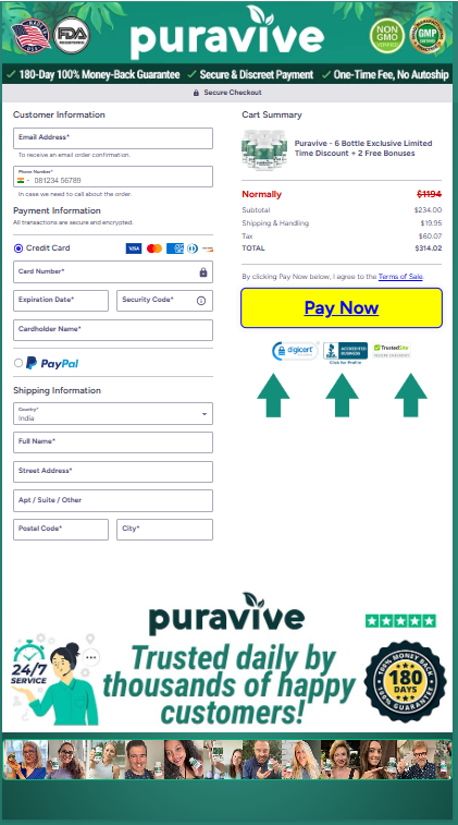 Puravive Secured Checkout Form